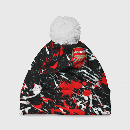 Шапка c помпоном Arsenal краски текстура / 3D-Белый – фото 1