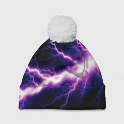 Шапка c помпоном Lightning purple