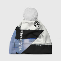 Шапка с помпоном Volkswagen логотип, цвет: 3D-белый