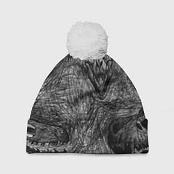 Шапка c помпоном Черепа динозавров - эскиз