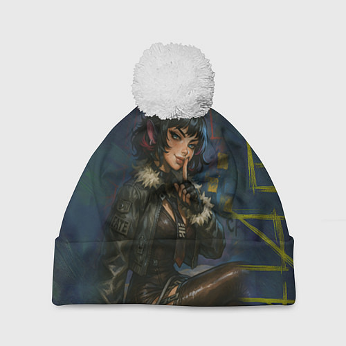 Шапка c помпоном Джейн Доу из ззз / 3D-Белый – фото 1