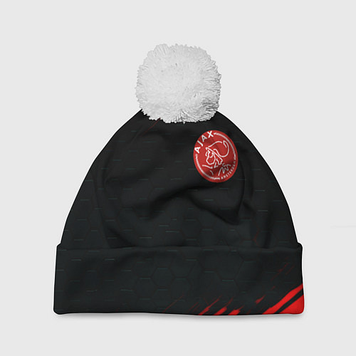 Шапка c помпоном Ajax красные краски / 3D-Белый – фото 1