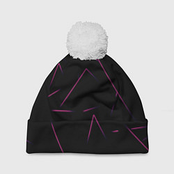 Шапка с помпоном Color pink line, цвет: 3D-белый