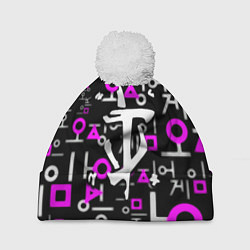Шапка c помпоном Doom неоновый паттерн