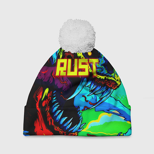 Шапка c помпоном Rust hyperbeast / 3D-Белый – фото 1