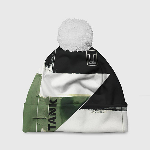 Шапка c помпоном Tank логотип машины / 3D-Белый – фото 1