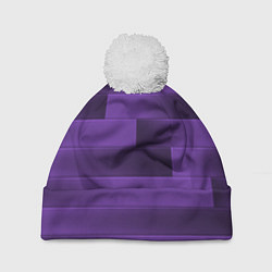 Шапка с помпоном Color purple square, цвет: 3D-белый