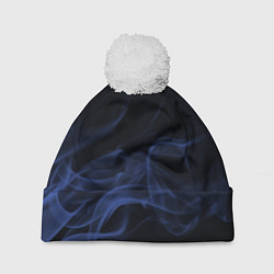 Шапка с помпоном Color smoke blue, цвет: 3D-белый