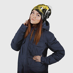 Шапка с помпоном Желтая краска на черном, цвет: 3D-белый — фото 2