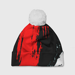 Шапка c помпоном Monster energy краски спорт