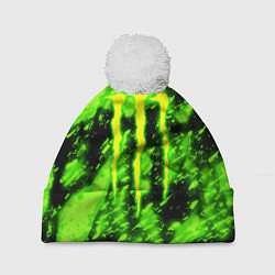 Шапка c помпоном Monster energy кислотное лого