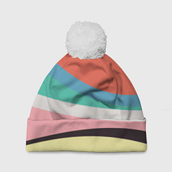 Шапка с помпоном Спектр июнь, цвет: 3D-белый