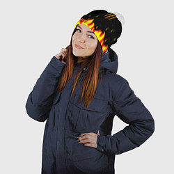 Шапка с помпоном Monster energy fire steel, цвет: 3D-белый — фото 2