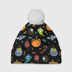 Шапка c помпоном Halloween black