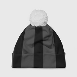 Шапка с помпоном Color black grey line, цвет: 3D-белый