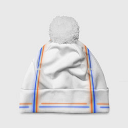 Шапка с помпоном Neon white orange blue, цвет: 3D-белый