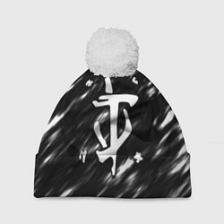 Шапка c помпоном Doom штрихи красок