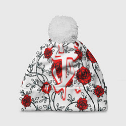 Шапка c помпоном Doom розы