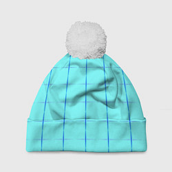 Шапка с помпоном Сolor blue line, цвет: 3D-белый