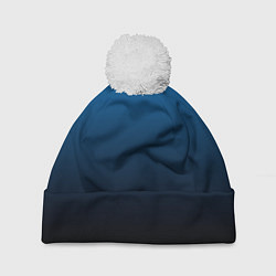 Шапка с помпоном Blue gradient, цвет: 3D-белый