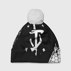 Шапка с помпоном Doom соты краски, цвет: 3D-белый