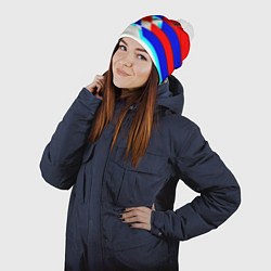 Шапка с помпоном Doom geometry cyber sport, цвет: 3D-белый — фото 2