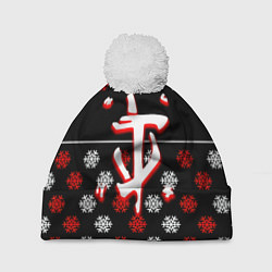 Шапка c помпоном Doom winter pattern steel