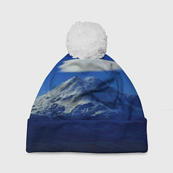 Шапка c помпоном Эльбрус с облаками