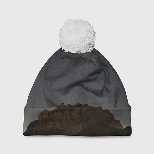 Шапка c помпоном Массив Метеген под звездами / 3D-Белый – фото 1