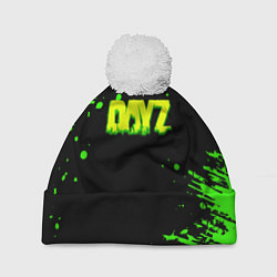 Шапка с помпоном Dayz кислотное краски логотип, цвет: 3D-белый