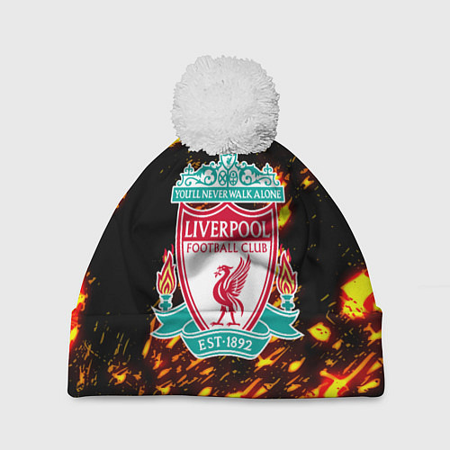Шапка c помпоном Liverpool краски огненные / 3D-Белый – фото 1