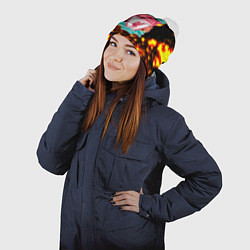 Шапка с помпоном Liverpool краски огненные, цвет: 3D-белый — фото 2