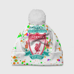 Шапка c помпоном Liverpool брызги красок текстура