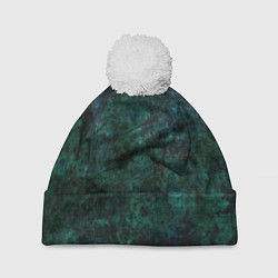 Шапка c помпоном Абстракция - malachite slice