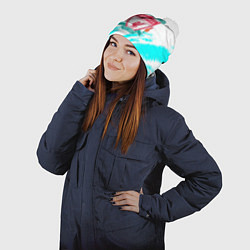 Шапка с помпоном Ливерпуль штрихи красок, цвет: 3D-белый — фото 2