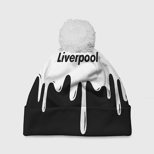 Шапка c помпоном Liverpool жидкие краски всплеск / 3D-Белый – фото 1