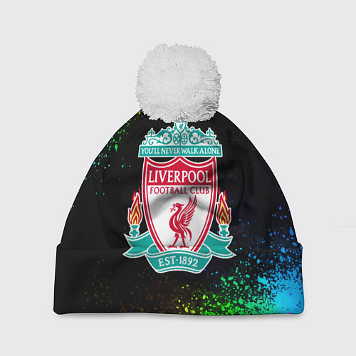 Шапка c помпоном Liverpool краски градиент / 3D-Белый – фото 1