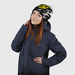 Шапка с помпоном Borussia штрихи красок текстура, цвет: 3D-белый — фото 2