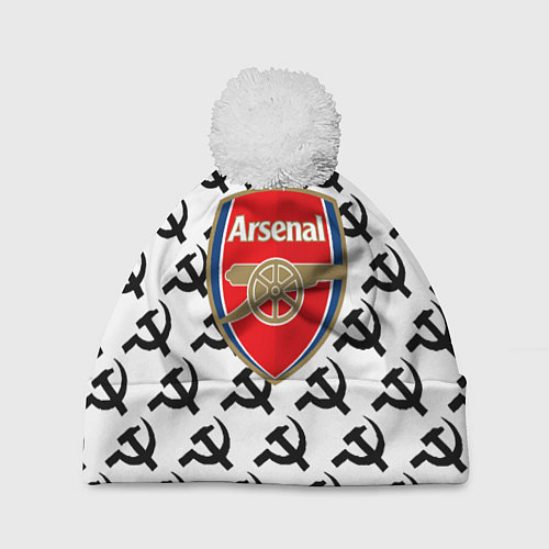Шапка c помпоном Arsenal ссср паттерн / 3D-Белый – фото 1