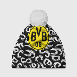 Шапка с помпоном Borussia надписи гейм, цвет: 3D-белый