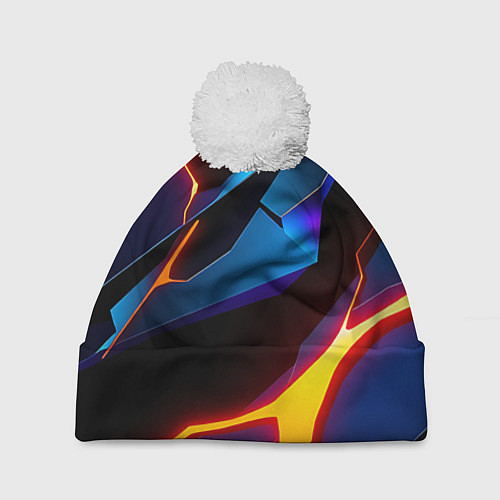 Шапка c помпоном Галактический / 3D-Белый – фото 1