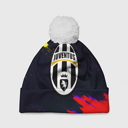 Шапка c помпоном Juventus краски текстура штрихи