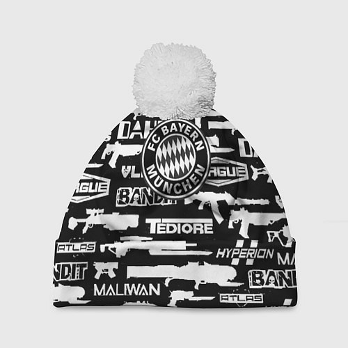 Шапка c помпоном ФК Манчестер Юнайтед / 3D-Белый – фото 1