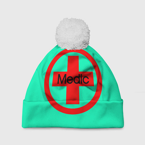 Шапка c помпоном Medic / 3D-Белый – фото 1