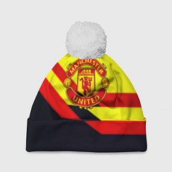 Шапка с помпоном Манчестер Юнайтед геометрия спорт, цвет: 3D-белый