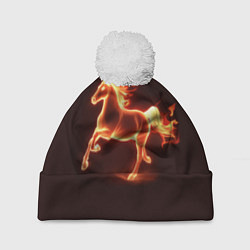Шапка c помпоном Огненная лошадь 2026