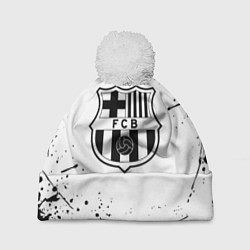Шапка c помпоном Barcelona брызги красок