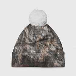 Шапка c помпоном Абстракция - brown darkness