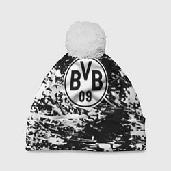 Шапка c помпоном Боруссиа белые краски