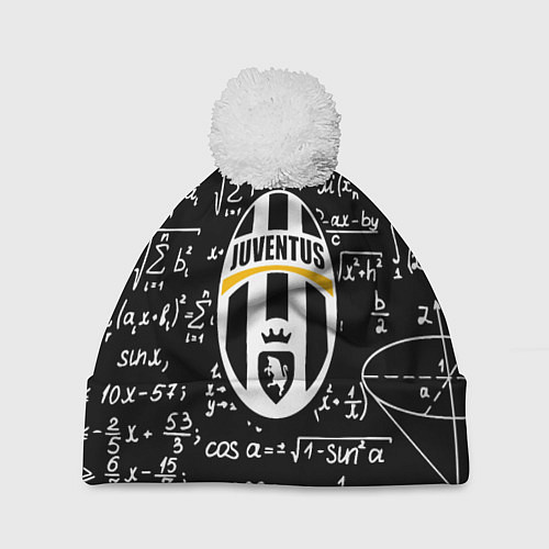 Шапка c помпоном Ювентус физика символы / 3D-Белый – фото 1